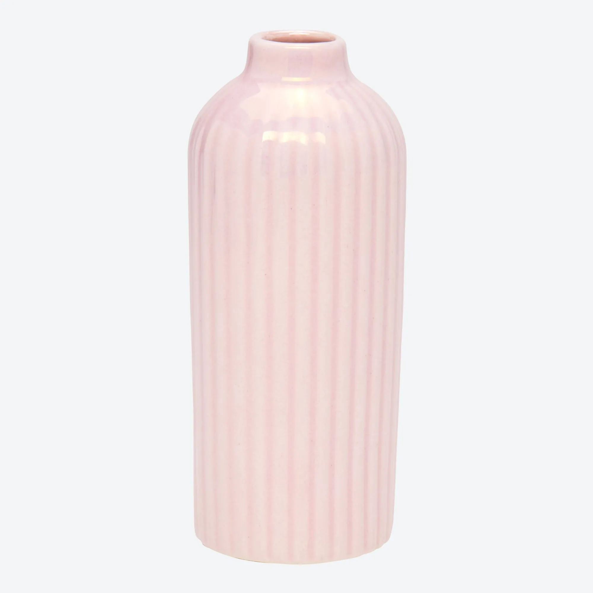Vase mit Rillen, ca. 6x6x15cm
