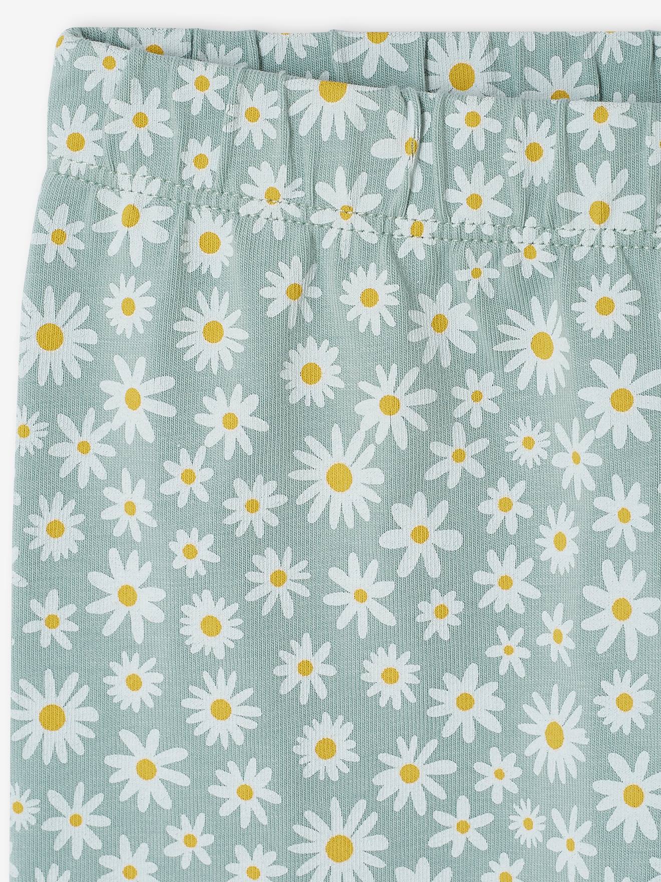 Conjunto de 2 calças legging capri para meninas, azul-acinzentado.