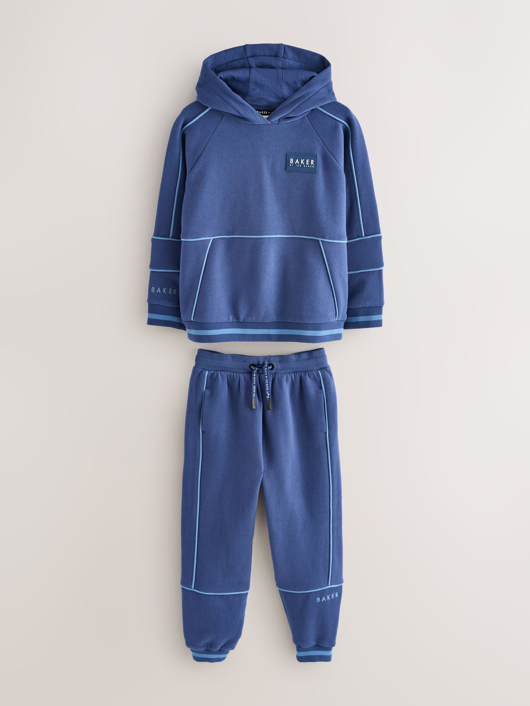 Kobaltblauw - Baker by Ted Baker Oversized Piped Hoodie and Joggers Set