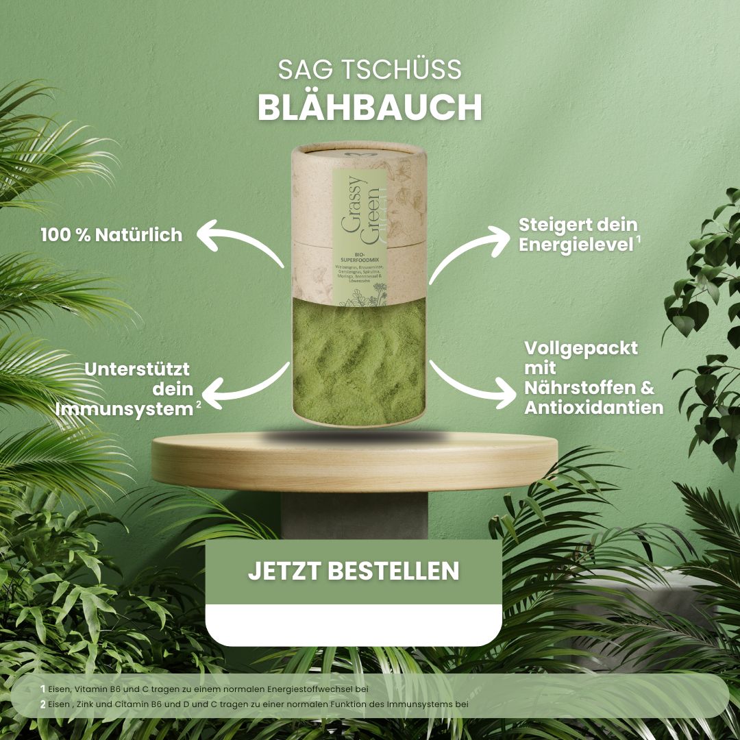 Motai Naturals - Grassy Green - Bio-Superfoodmix mit Vitaminen, Mineralien & Ballaststoffen