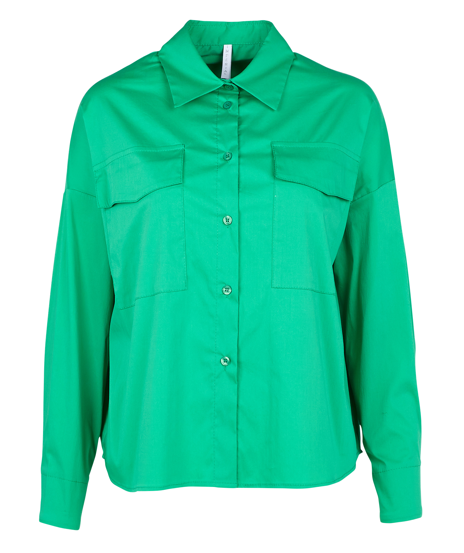 Chemise trapèze en coton mélangé| Vert