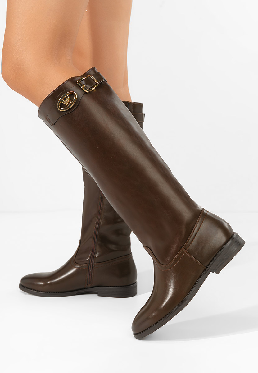Bottes plates femme brunes Nubira