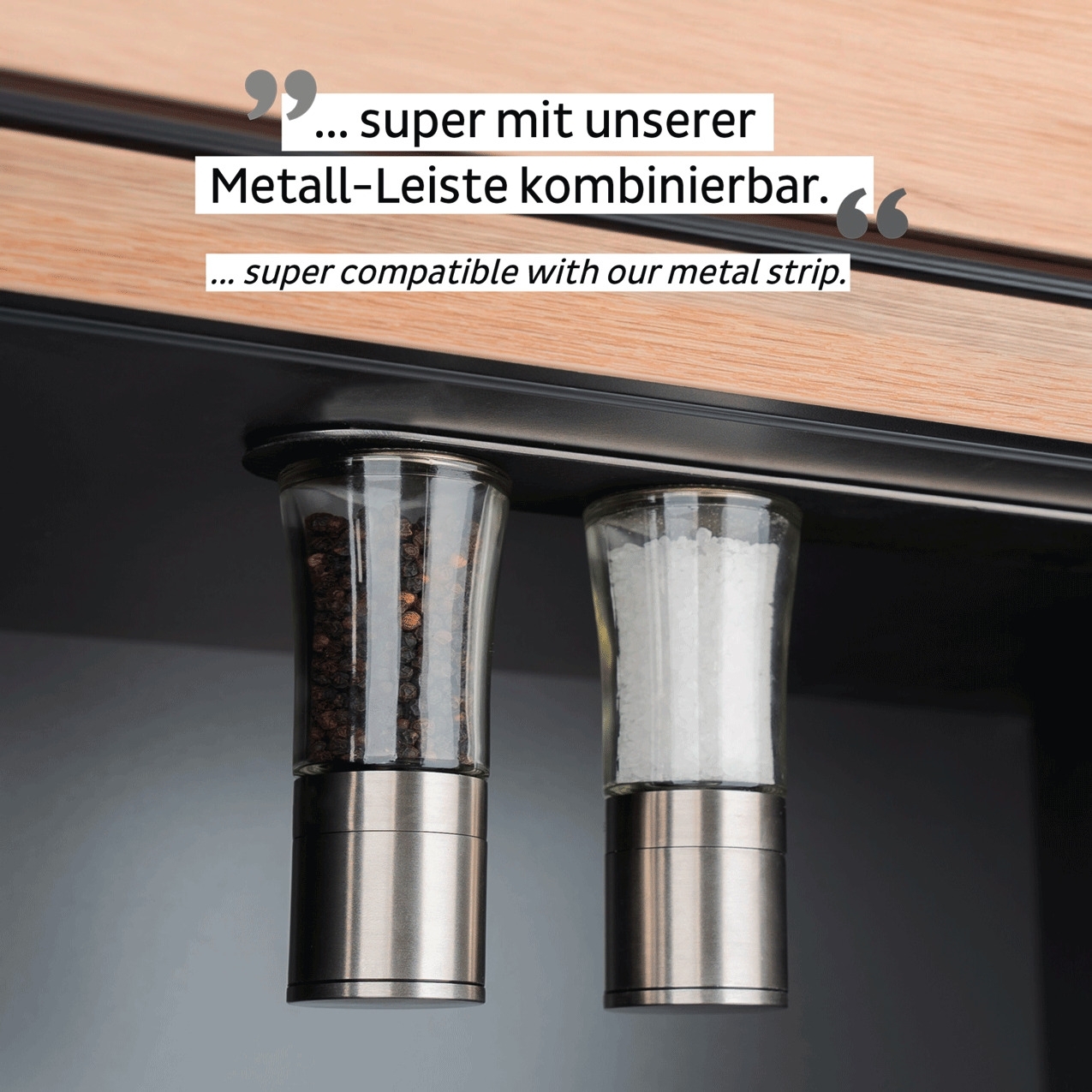 Magnet-Gewürzmühlen - 192 ml - 2er Set
