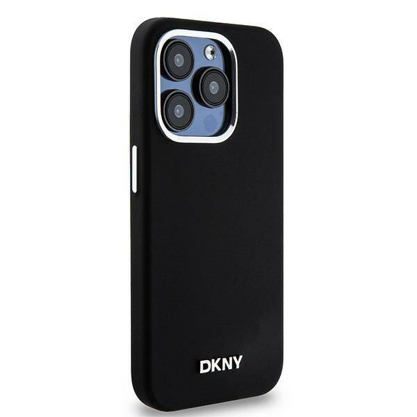 iPhone 14 Pro MagSafe Silikon Hülle Case Metal Logo (DKHMP14LSMCHLK) - Schwarz