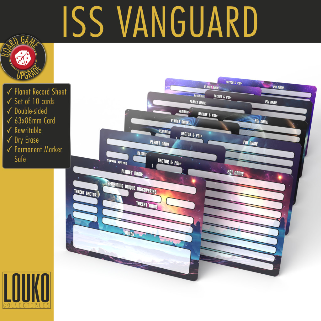 Cartes d'enregistrement planétaire réinscriptibles pour ISS Vanguard
