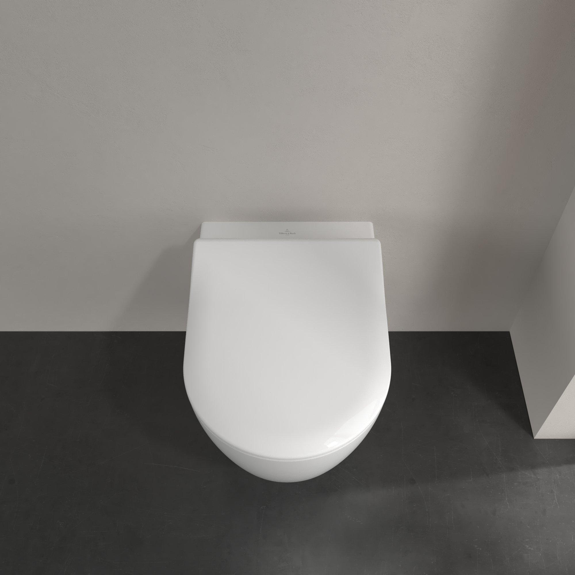 Villeroy & Boch Avento randloos toilet CeramicPlus met dunne softclose zitting wit glans