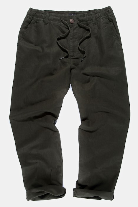 Leinenmixhose, Elastikbund, Basic Fit