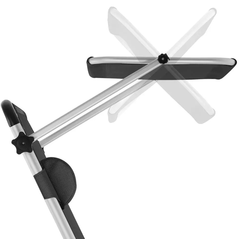 tectake Ligbed Aurelie van aluminium, 6 niveaus, Zwart