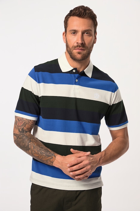 JP1880 Polo-Shirt, Halbarm, Piqué, Ringel, bis 8 XL