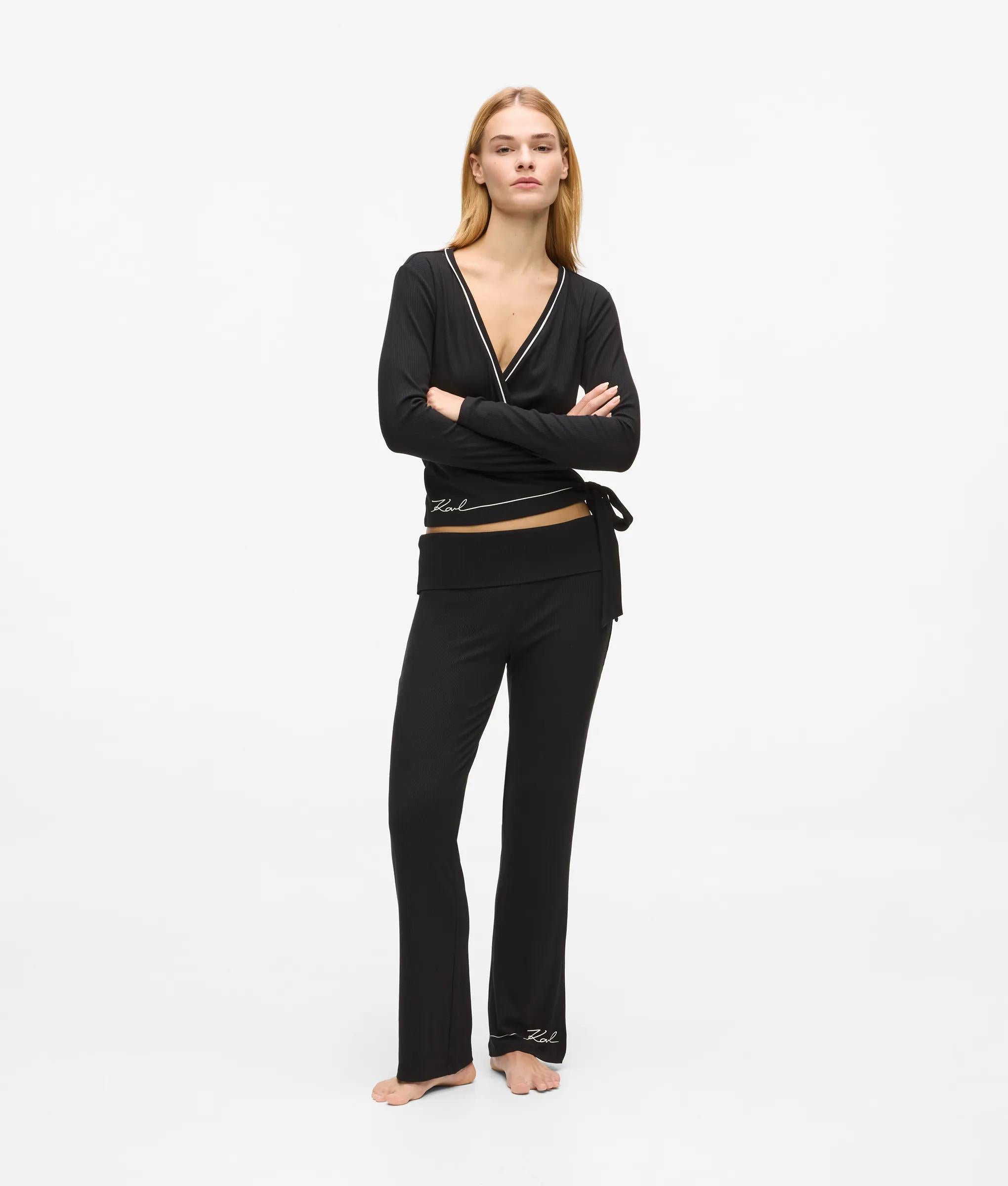 Handtekening loungewear uitlopende broek