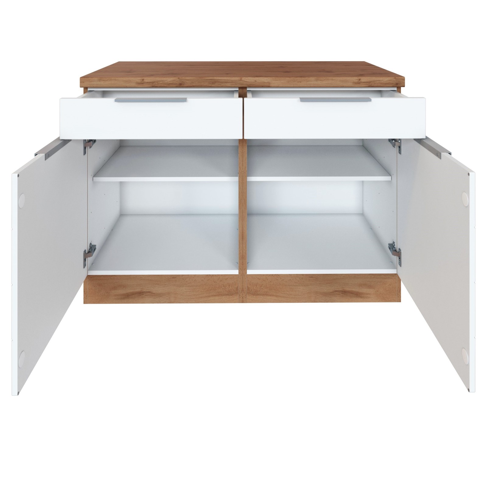 Unterschrank FLORENZ - Wotaneiche-weiß matt - 120 cm
