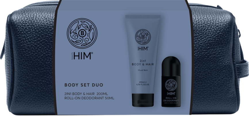 Beautify Him gavesett med dusjsåpe/shampo og deo