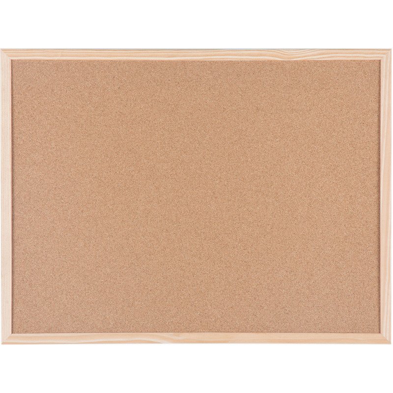 Tableau d'affichage en liège Basic de Bi-Office cadre en bois naturel 60 x 45 cm