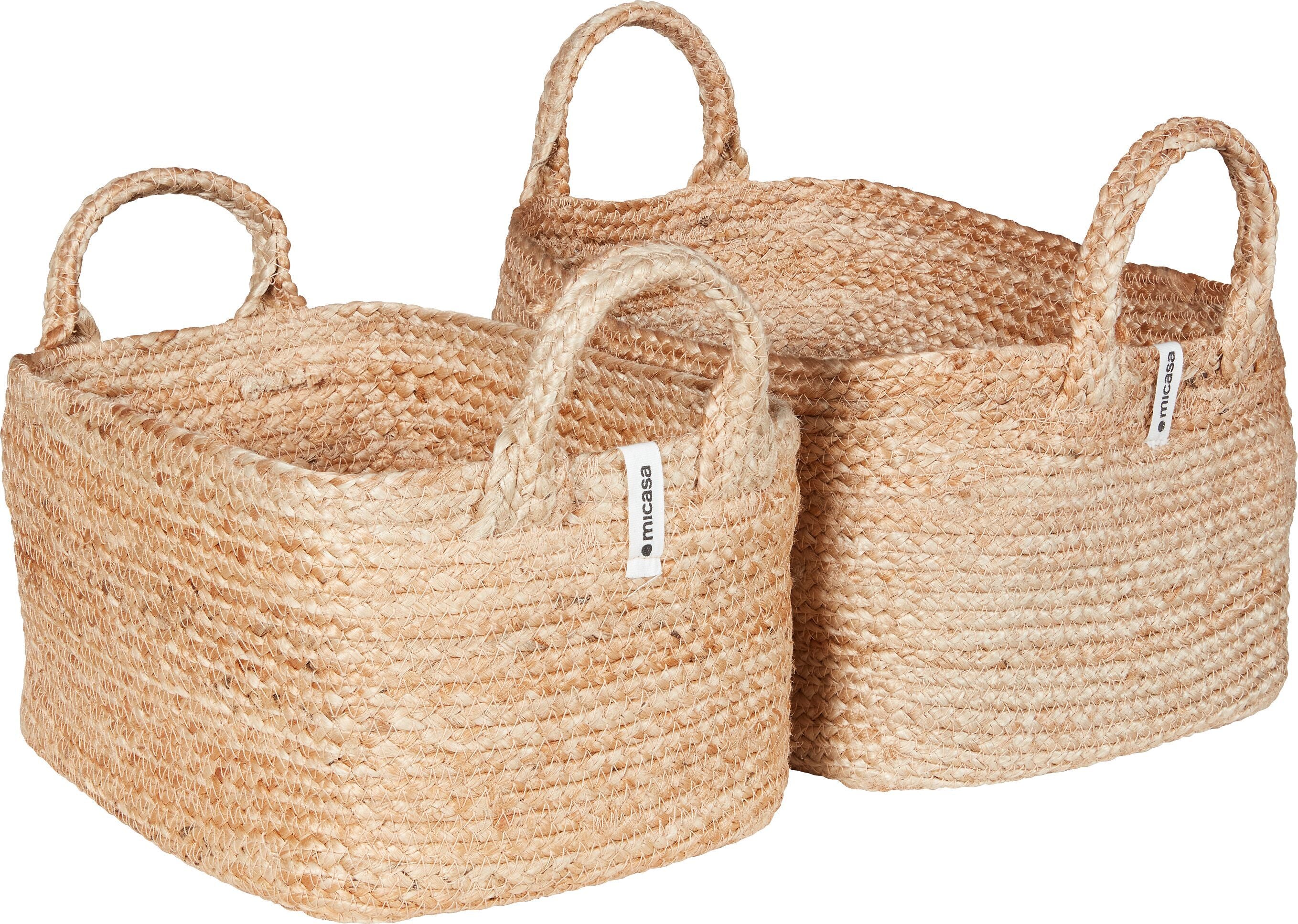 OLIVA Jutekorb natur mit Henkel 37x26x20 - Natur / B: 26.0 cm x T: 37.0 cm x H: 20.0 cm