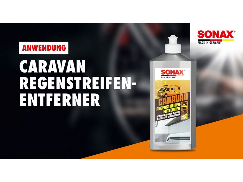 Sonax CARAVAN RegenstreifenEntferner, 500 ml Spezialreiniger für Wohnmobil, Camper, Wohnwagen