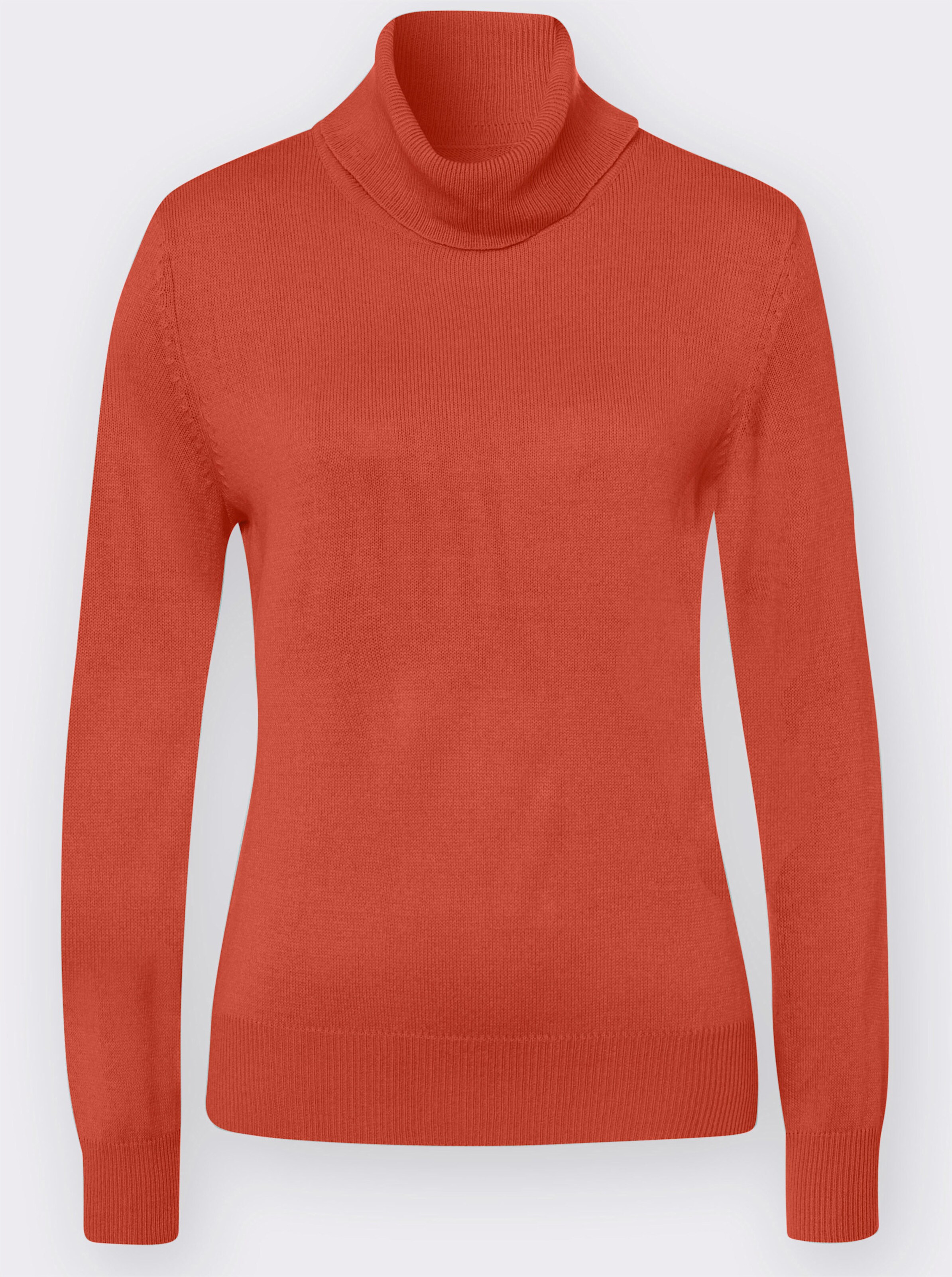 Rollkragenpullover mit Ripp-Bündchen