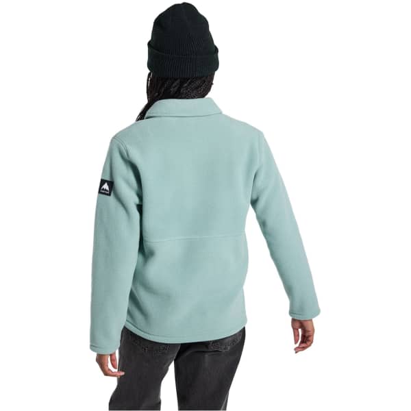 Veste polaire snowboard BURTON W CINDER SNAP-UP FLEECE PETROL GREEN
