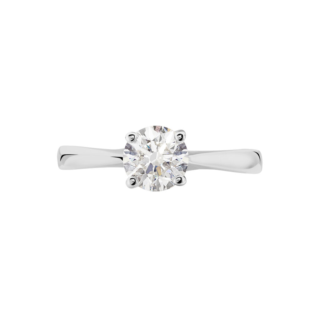Bague Solitaire Fiona Or Blanc Diamant Synthetique