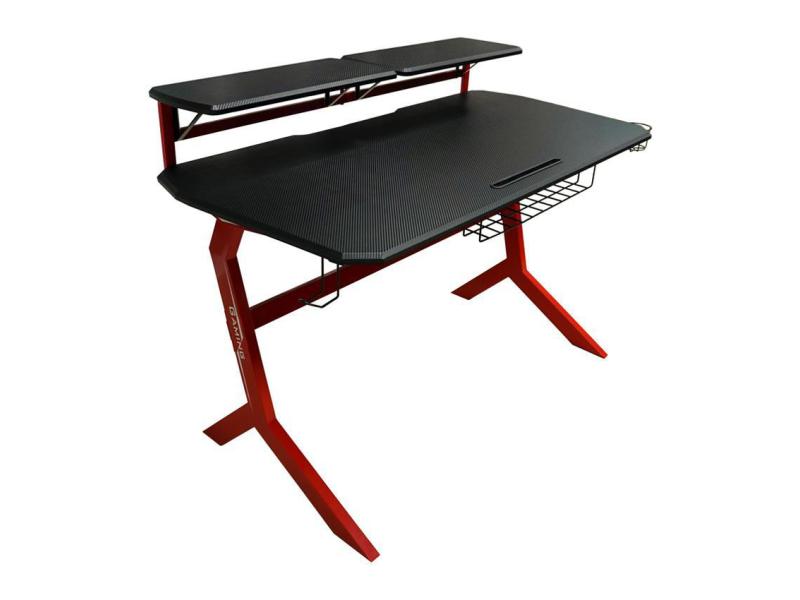 LC-Power Gaming Tisch LC-GD-1R Schwarz/Rot Gaming-Schreibtisch für bis zu zwei Monitore