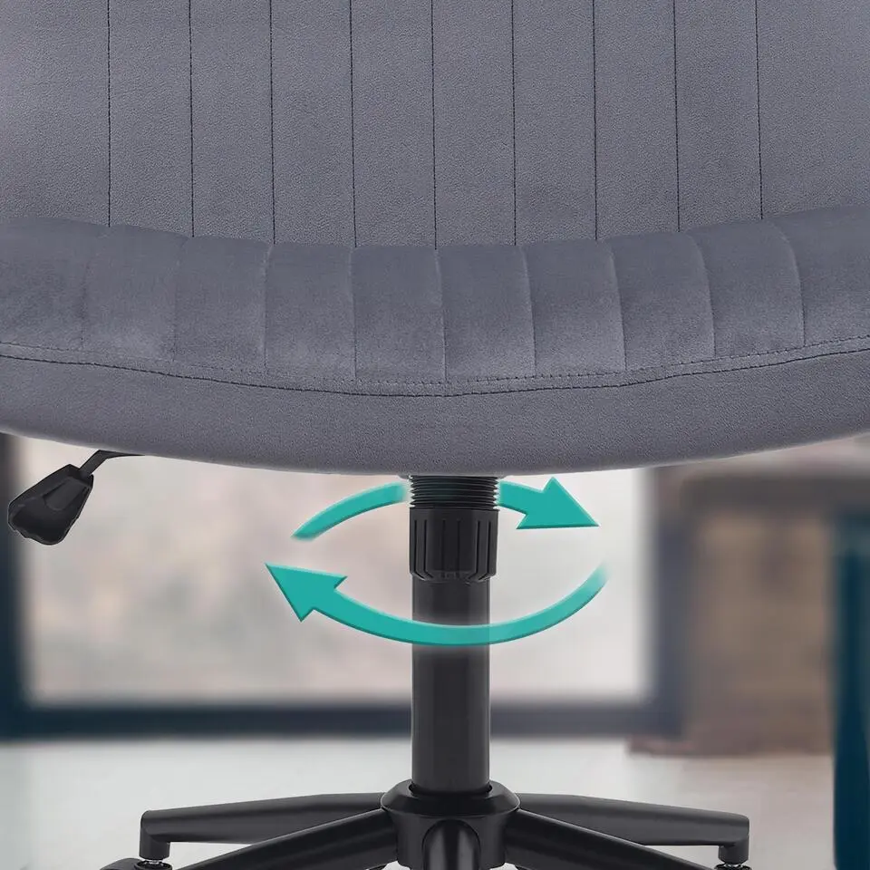 CLP Bureaustoel Kingman zwart Frame - Fluweel - donkergrijs