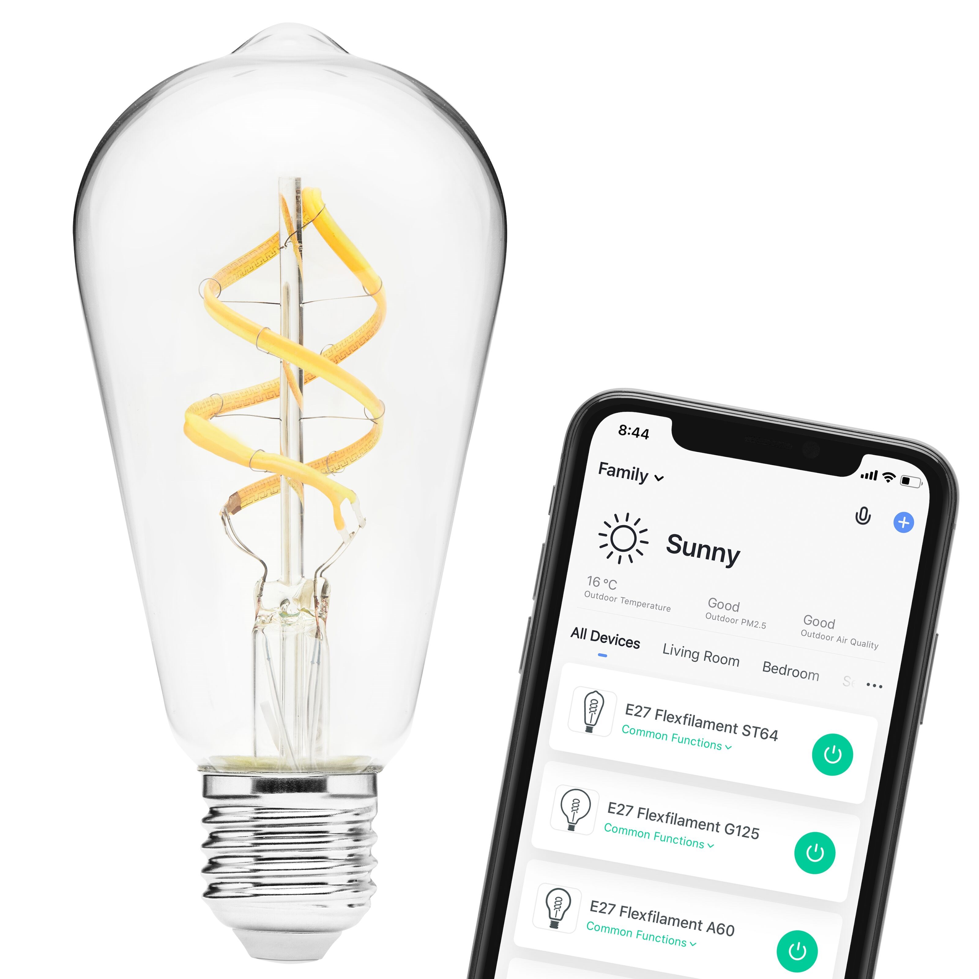 Cleverio Smart E27 ST64 Filament LED-pære 380 lm