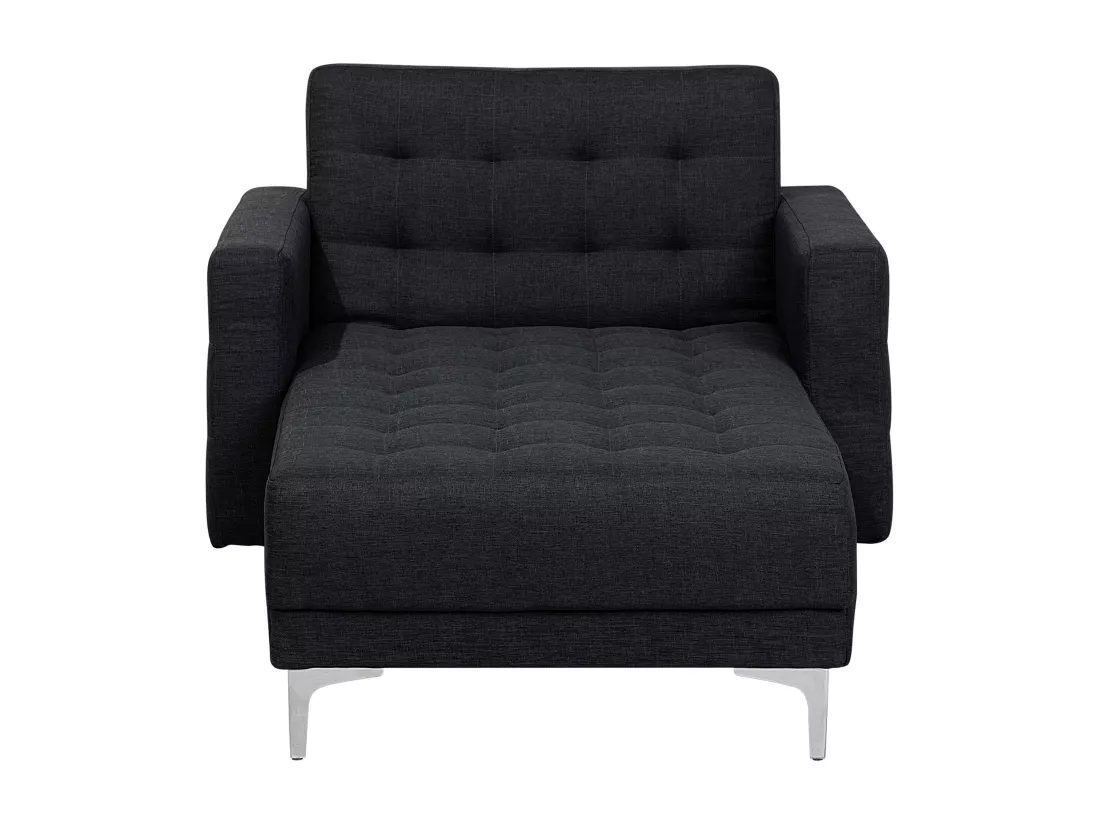 Chaise longue en tissu gris graphite ABERDEEN