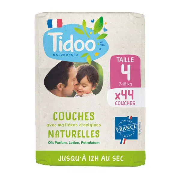 Fralda Tidoo com selo ecológico, tamanho 4 (7-18kg)