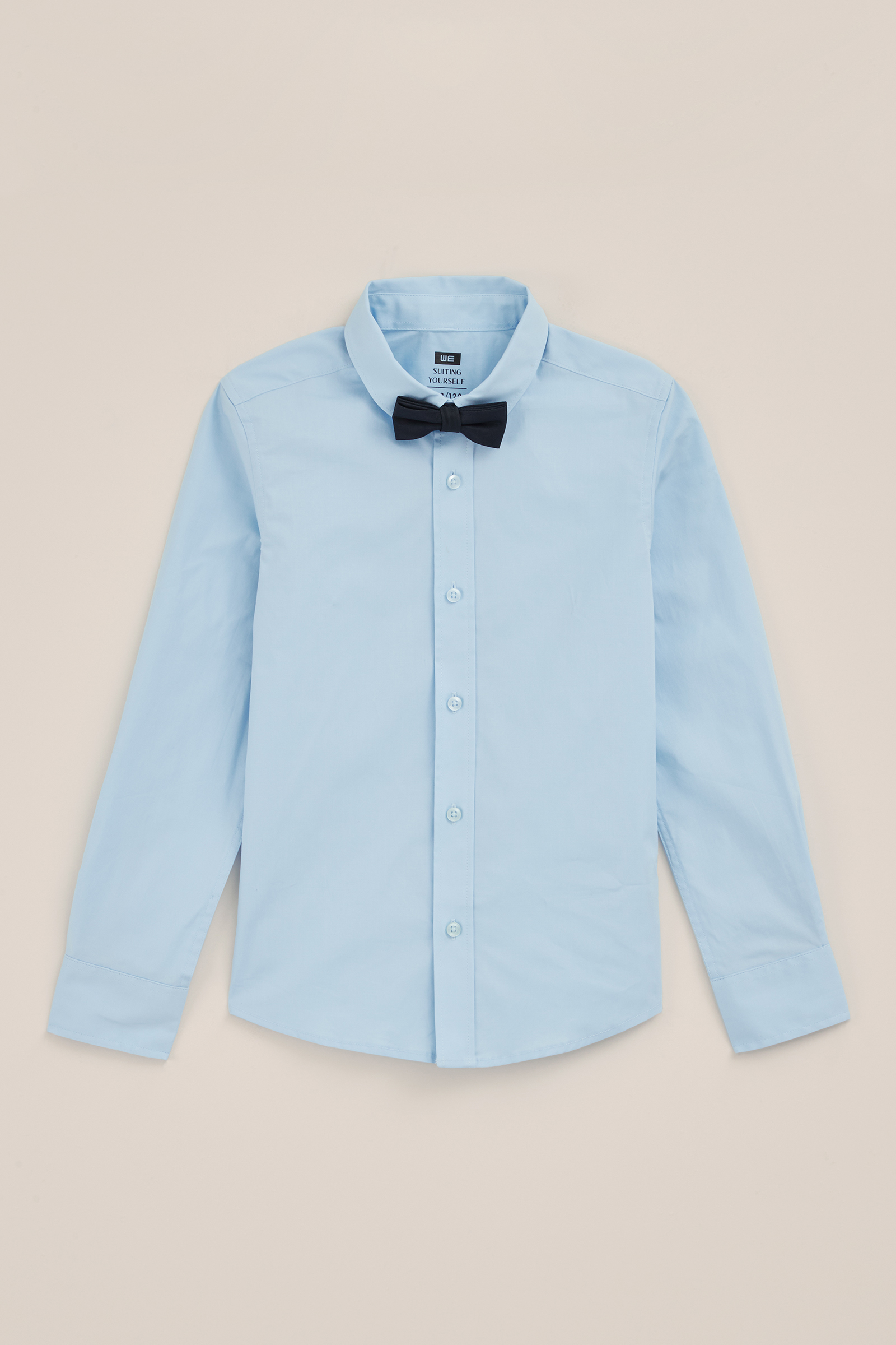 Jongens overhemd met afneembare vlinderdas WE Fashion Lichtblauw
