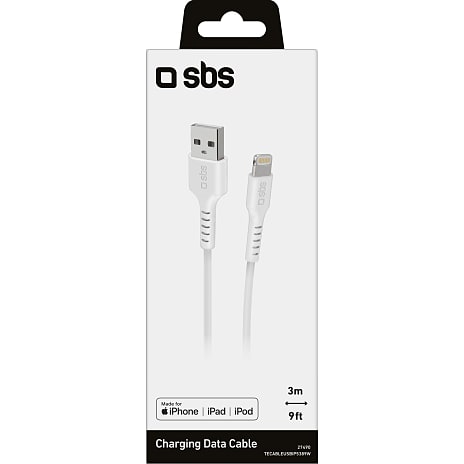SBS lightning kabel 3 meter - hvid
