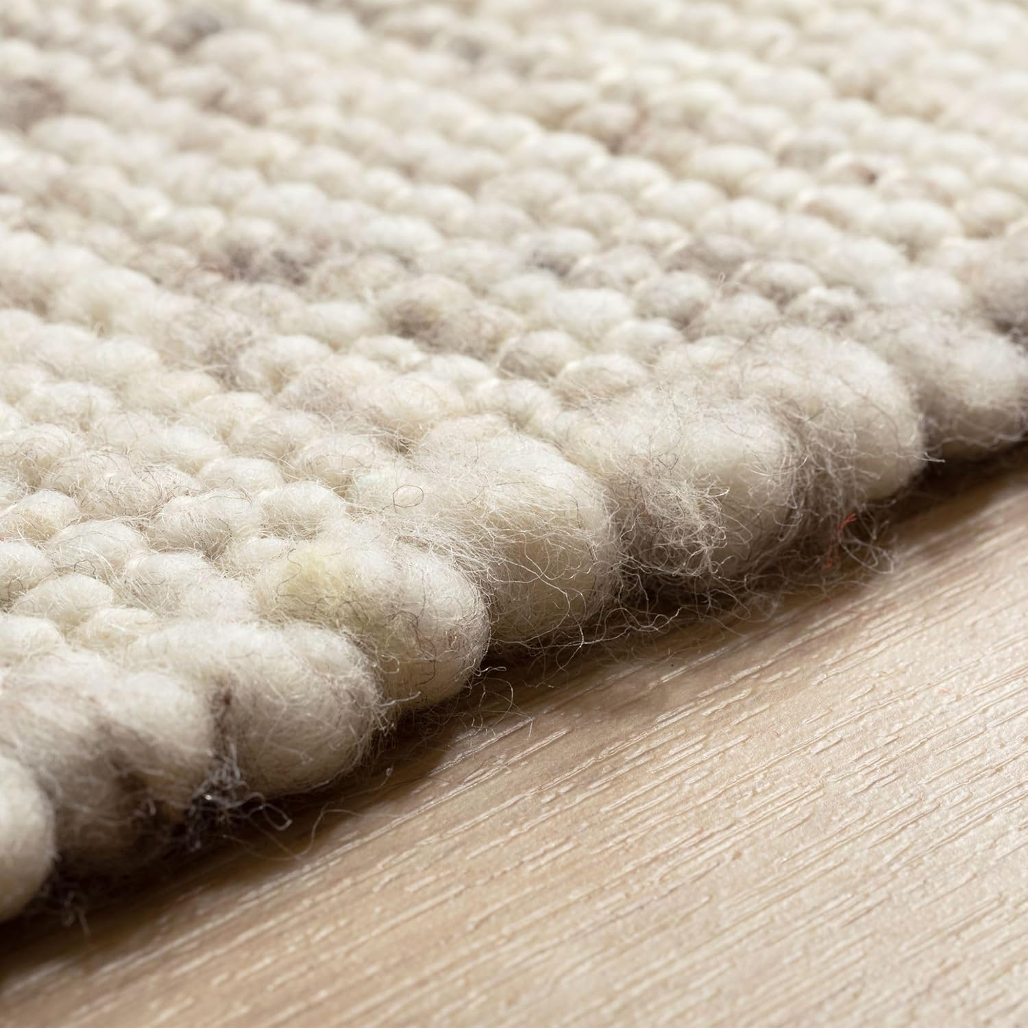 Steffensmeier Handweb Teppich Korinth | Gesunder Wollteppich | Beste Schurwolle | Natur Dunkel, handgewebt, Größe: 200x290 cm