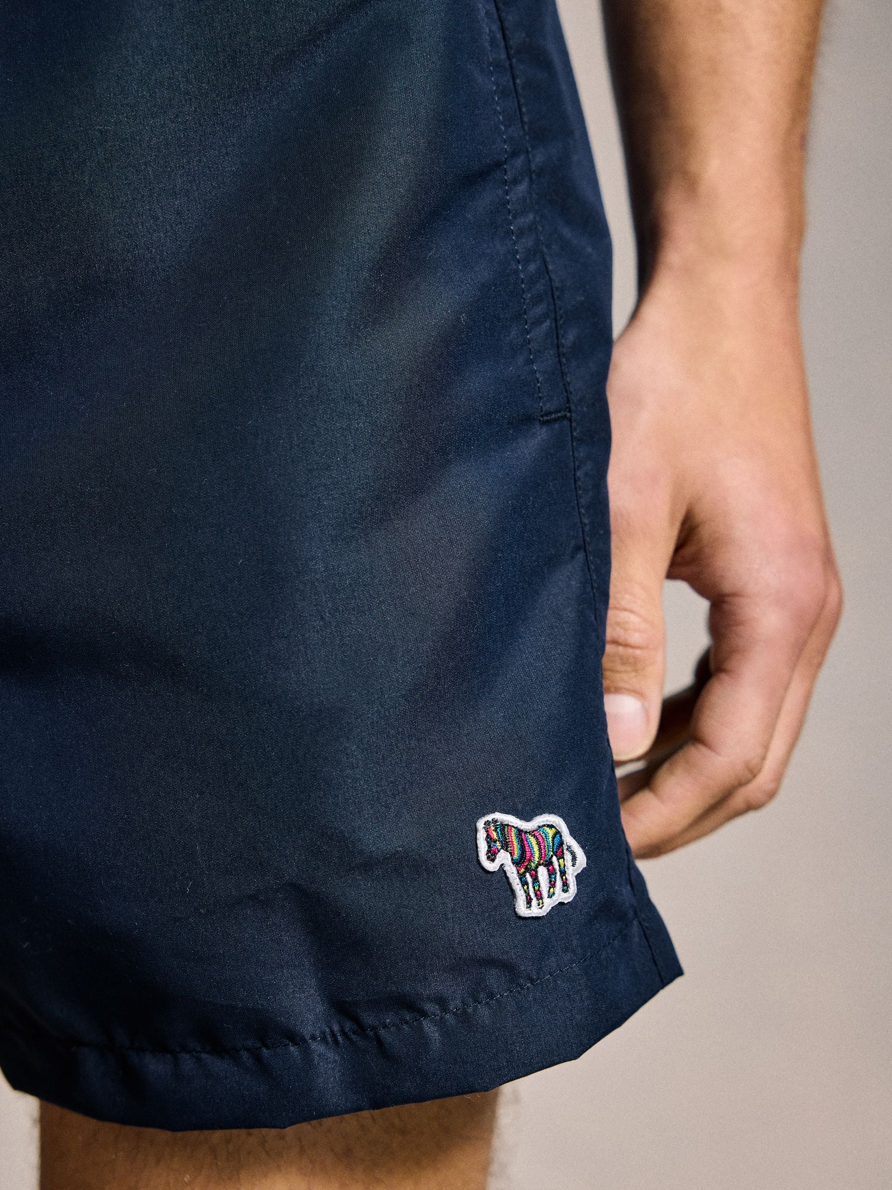 Marineblauw - PS Paul Smith Regular Fit Logo Shorts