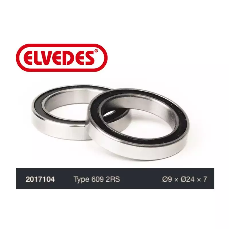ELVEDES Roulement Type 609 2RS diamètre 9 x diamètre 24 x 7