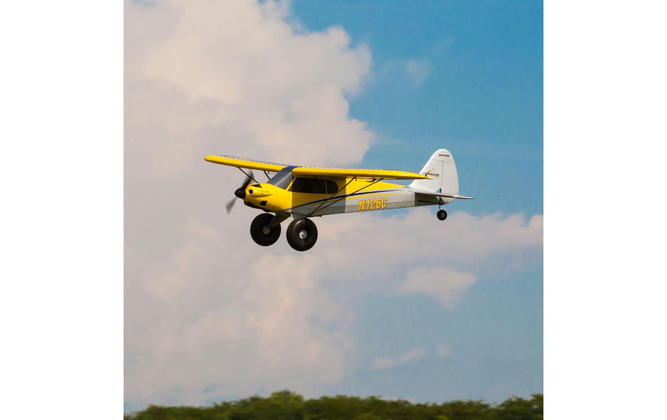 Motorflugzeug Carbon Cub S2, 1300 mm SAFE BNF Basic<br>Buschflieger Modell mit Brushless Antrieb