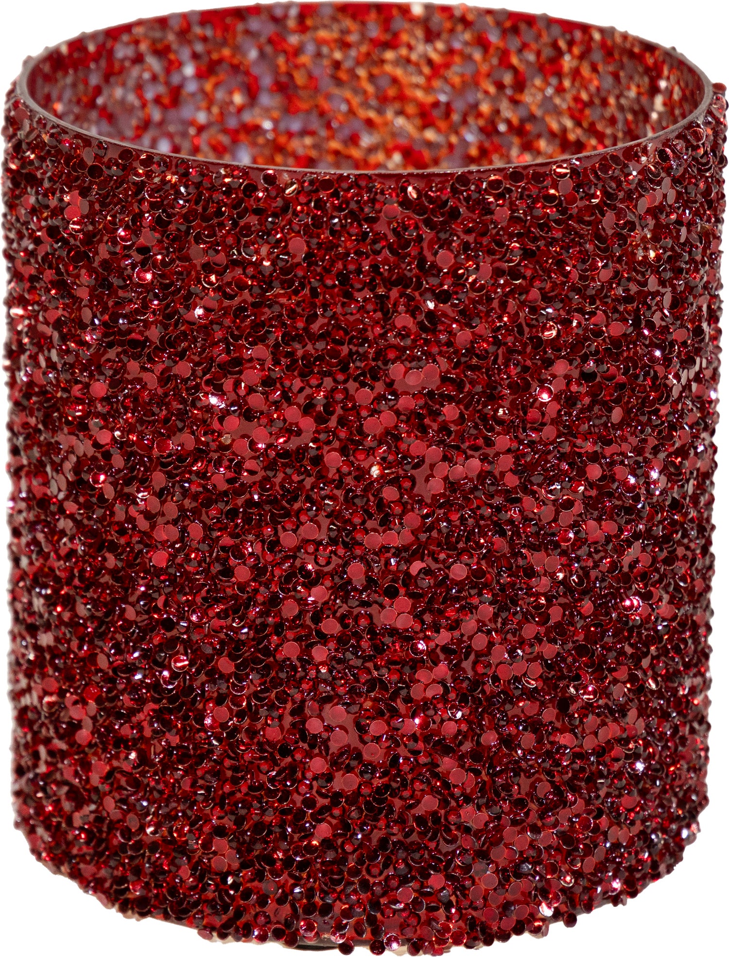 Mega Collections waxinelichthouder Strass rood D 13,5 H 15 cm
