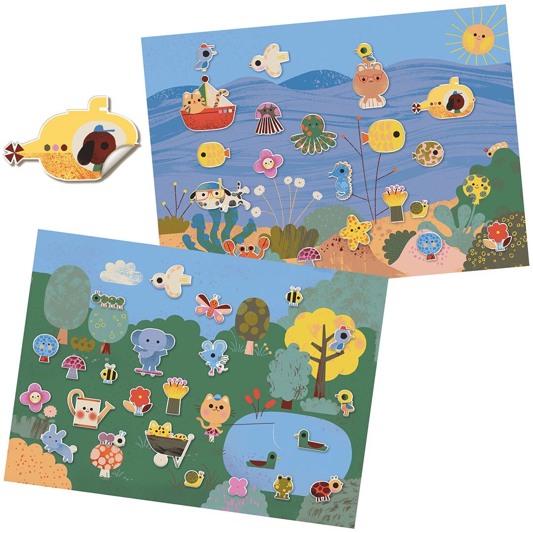 Djeco knutselset herbruikbare stickers - summertime