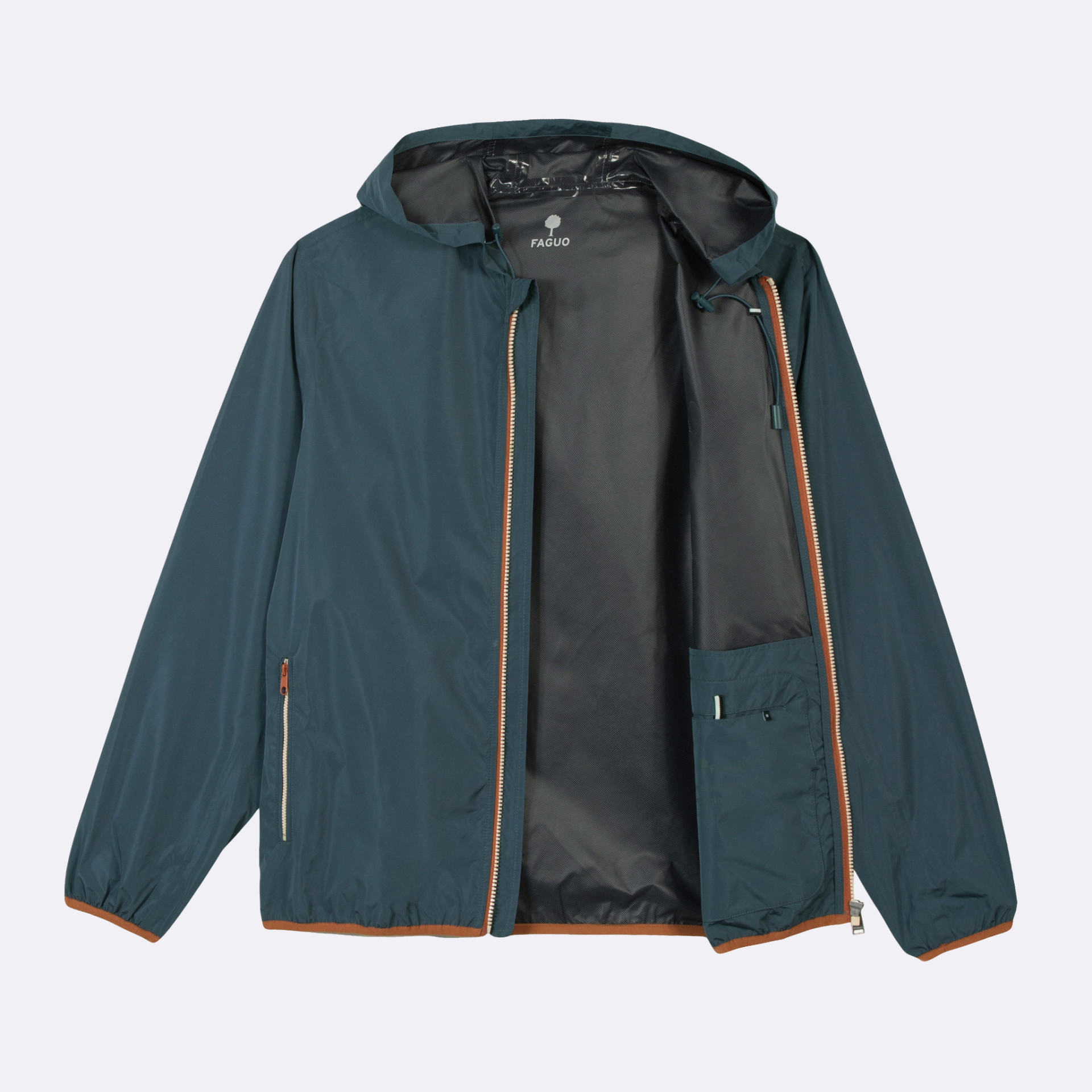 Imperméable bleu polyester recyclé - modèle carnoet