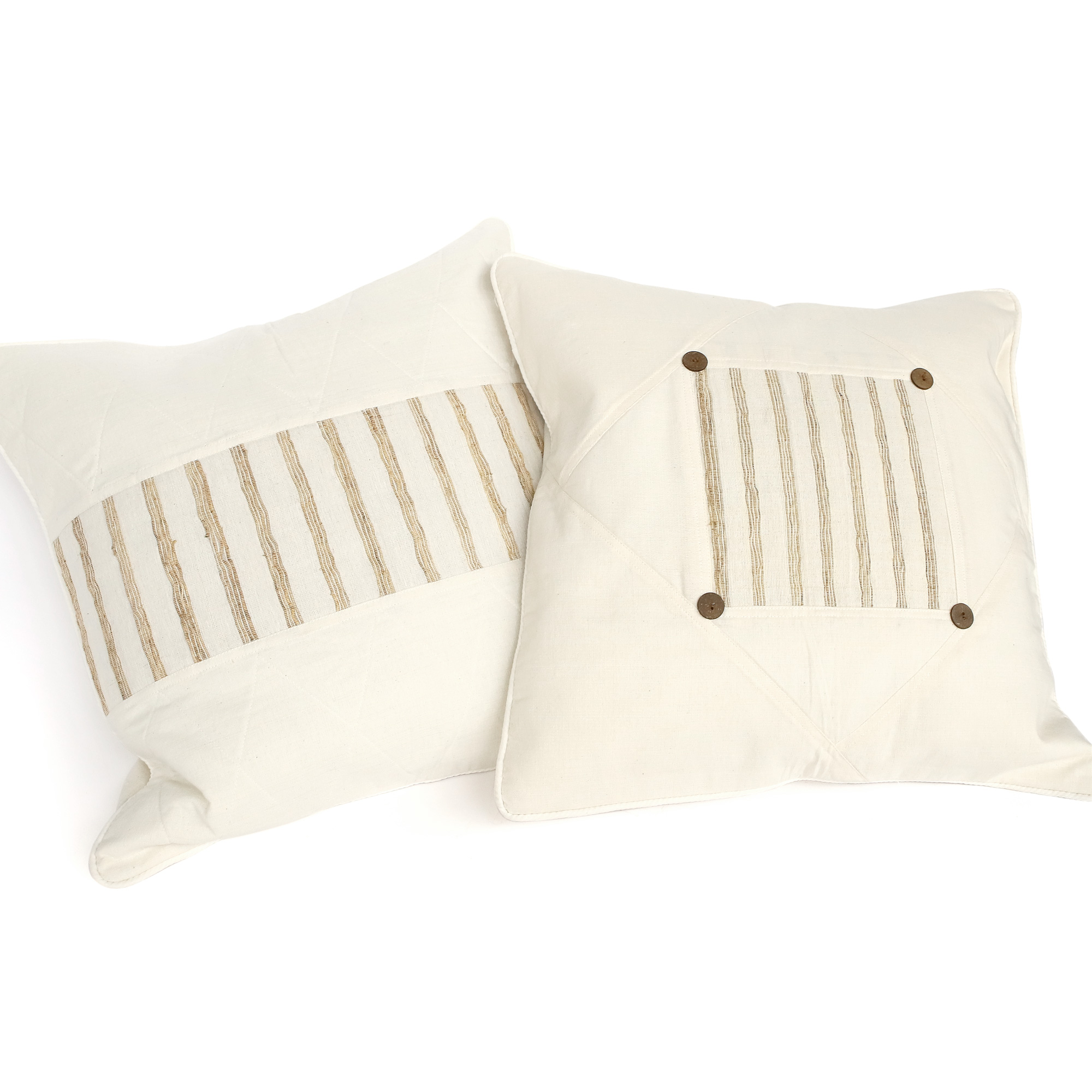 Kissenhülle, naturweiß, beige, L 50 cm, B 50 cm von fischer's lagerhaus