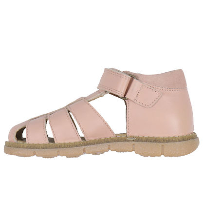 Pom Pom Sandalen - Klettband - Alt Rose