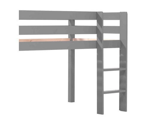 TERRE DE NUIT - Lit mezzanine en bois massif gris 90 x 200