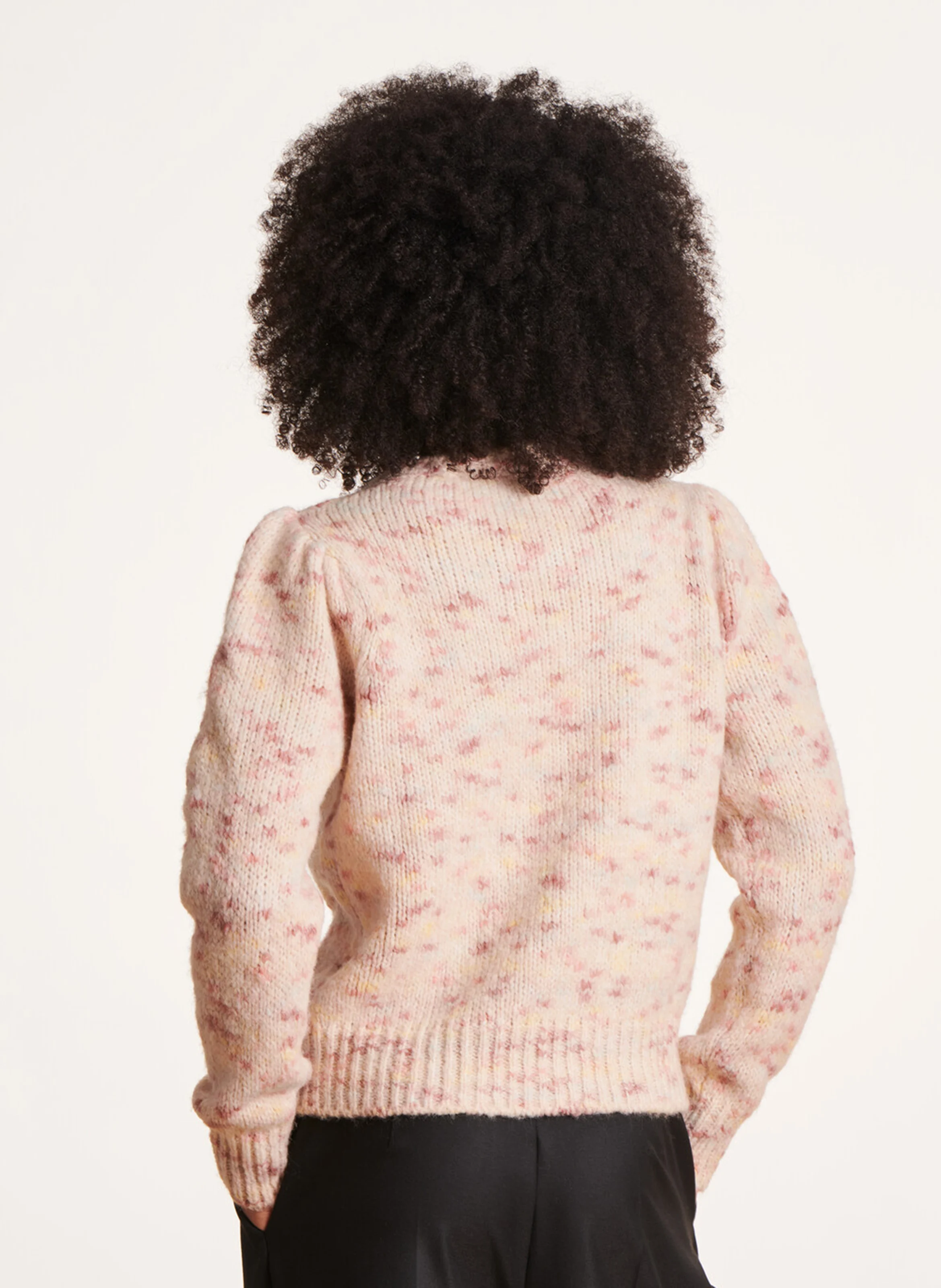 Pull ajusté à col rond | Rose
