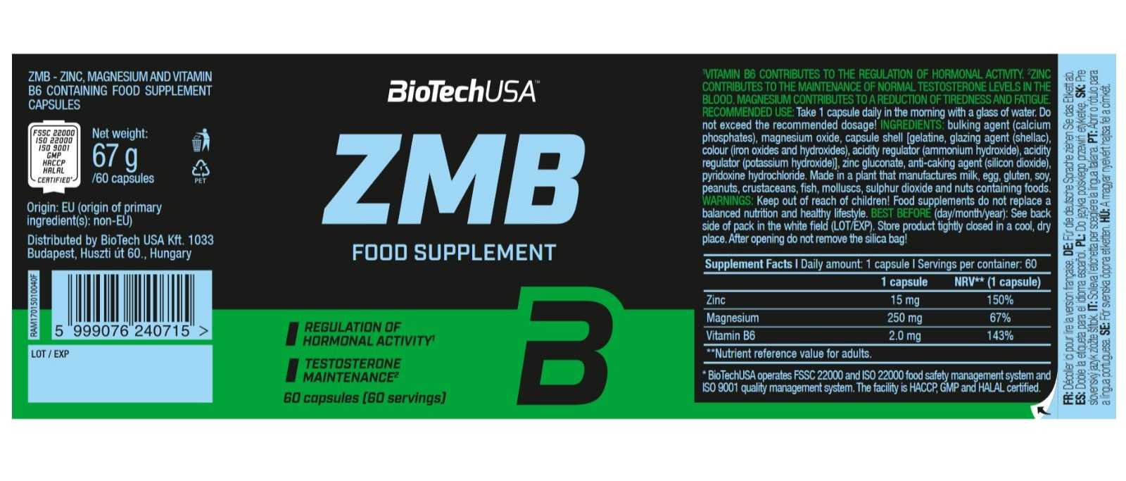 Biotech USA ZMB 60 cápsulas