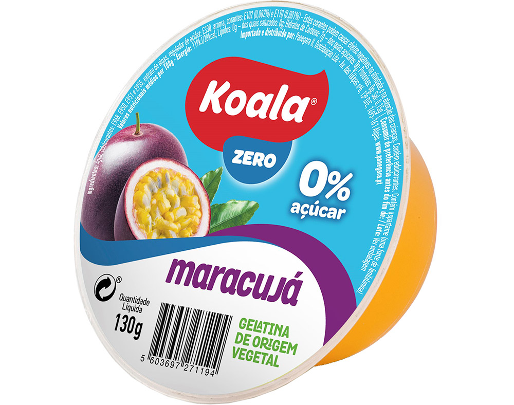 GELATINA KOALA 0% MARACUJÁ 130G
