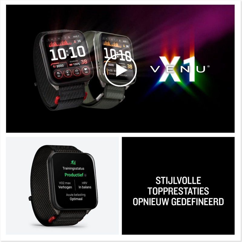 Garmin - Venu X1 - Smartwatch - Groen - AMOLED-display - Titanium Achterkant