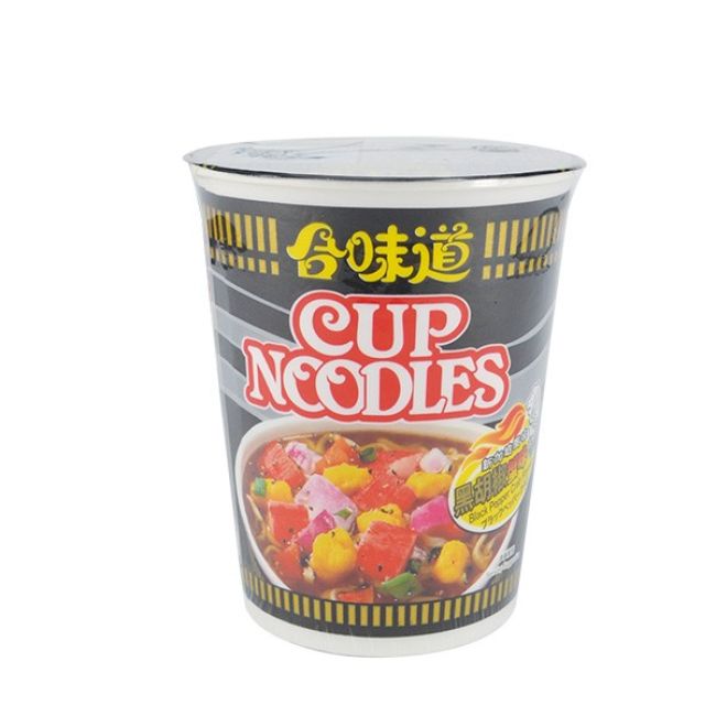 Nissin Cup Instant Noedels Zwarte Peper Krab smaak 75g