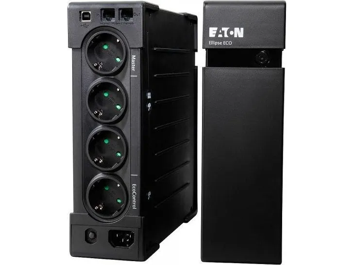 Eaton Ellipse ECO 800 USB DIN - UPS (stativ-monterbar / ekstern) - AC 230 V - 500 Watt - 800 VA - USB - output-stikforbindelser: 4 - 2U - 19