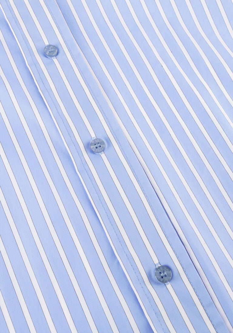 lichtblauwe haute l'amitié blouses bow candy twist stripe shirt