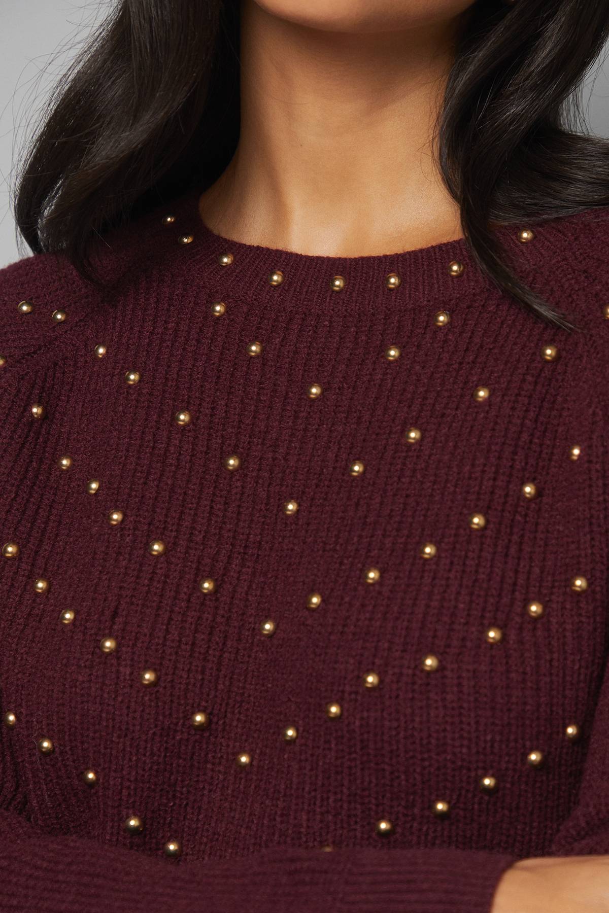Wallis Robe Tunique Tricotée à Clous de Noël