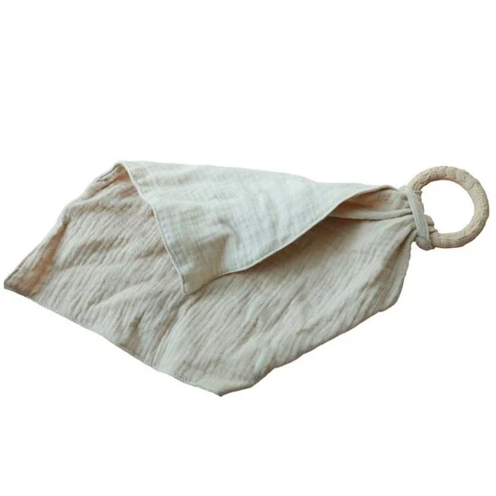 Anneau de dentition doudou Mousseline   Cream        de               Jollein