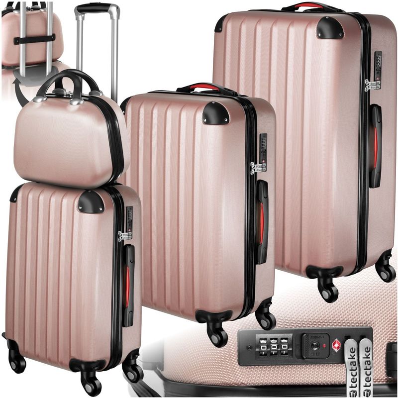 tectake® - Kofferset Pucci 4-delig incl. beautycase - roségoud - 403409
