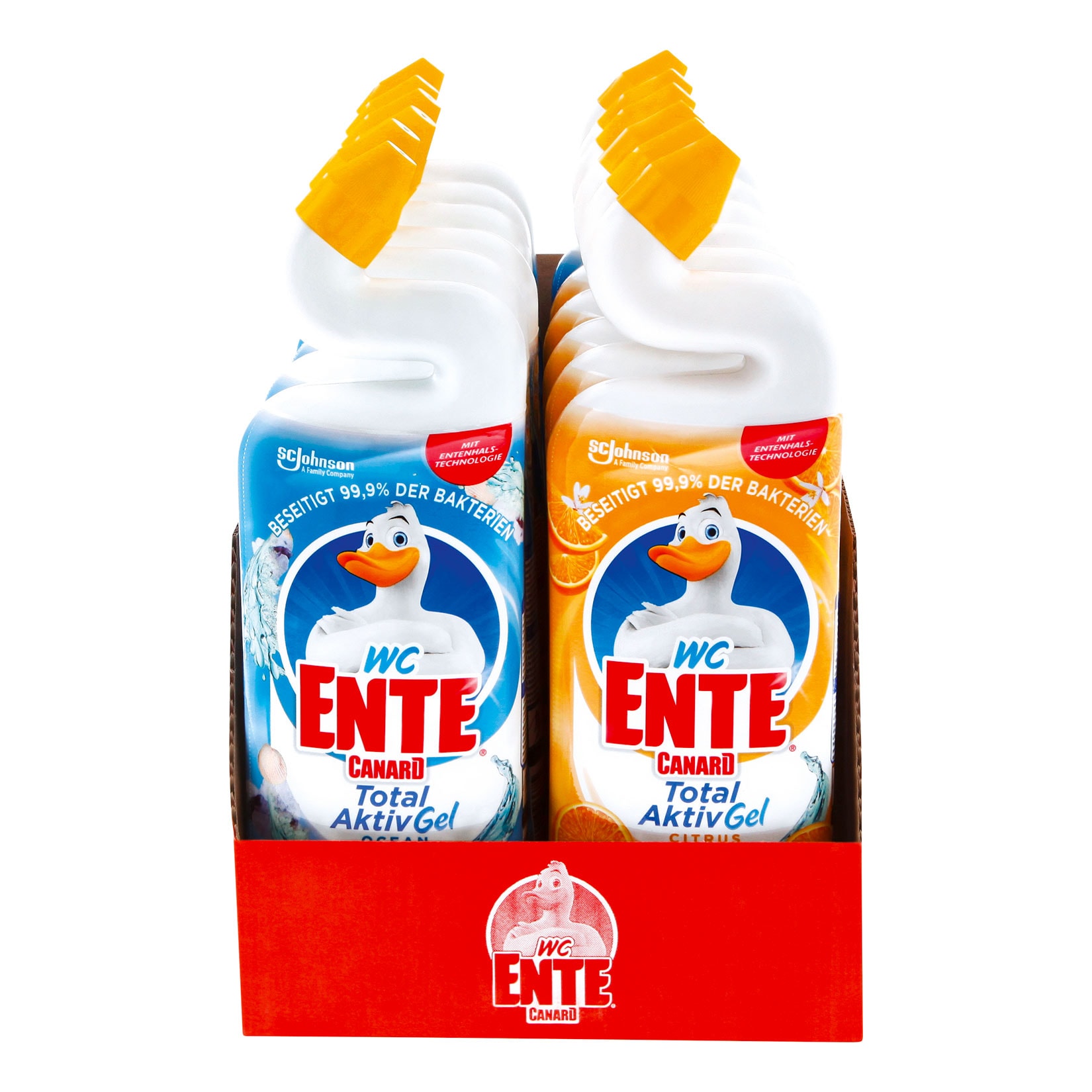 WC-Ente Total Aktiv Gel flüssiger WC-Reiniger 750 ml, verschiedene Sorten, 12er Pack